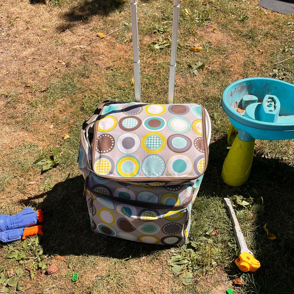 Colorful Polka Dot Rolling Cooler Bag